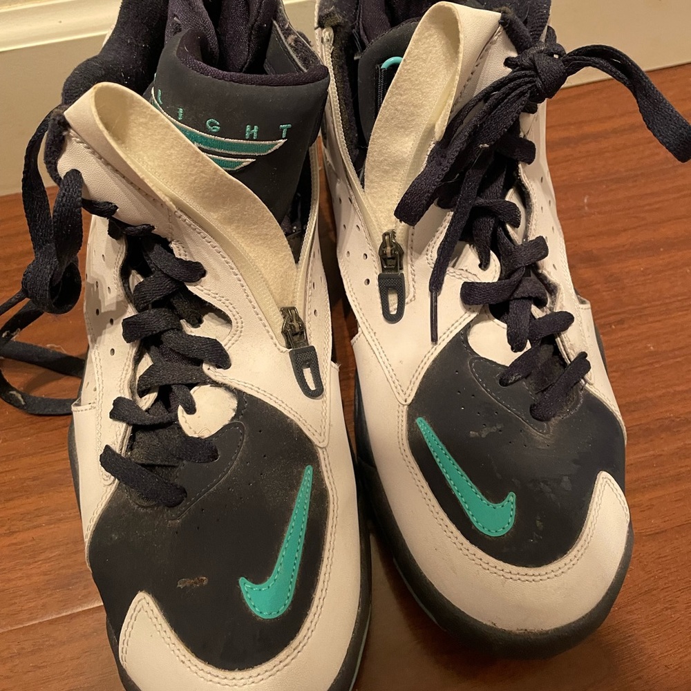 Nike flight. Size 11. White, blue, teal.  Super funky.